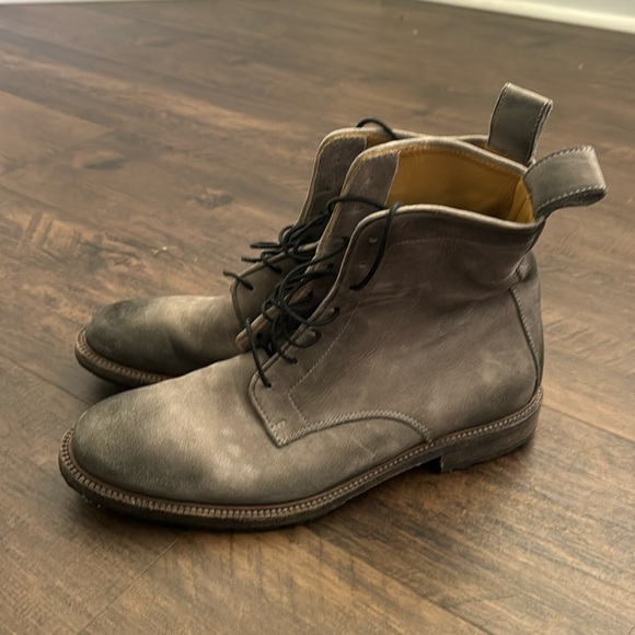 Men's Billy Reid grey leather lace up boots size